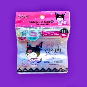 Kuromi Fancy Zip Bags-Sanrio-Light Purple-5 Bags Per Pack-NEW